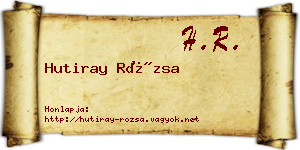 Hutiray Rózsa névjegykártya