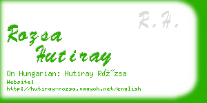 rozsa hutiray business card